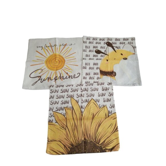 Pillow Cover Decor Sunflower, Sunshine and Bee - Set of 3 - Picture 1 of 11